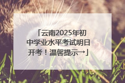 云南2025年初中学业水平考试明日开考！温馨提示→