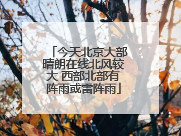 今天北京大部晴朗在线北风较大 西部北部有阵雨或雷阵雨
