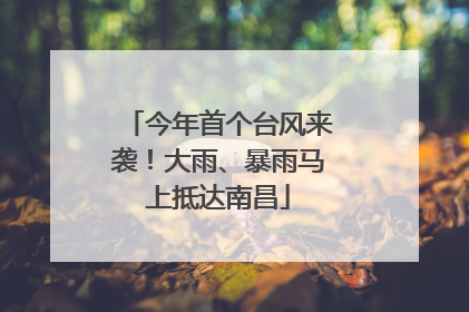 今年首个台风来袭！大雨、暴雨马上抵达南昌