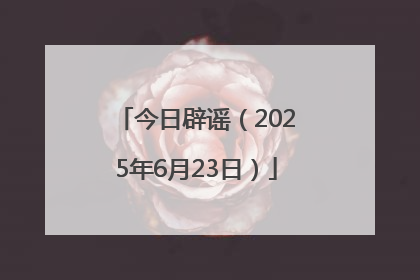 今日辟谣（2025年6月23日）