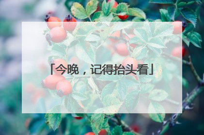 今晚，记得抬头看