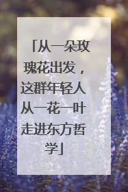 从一朵玫瑰花出发，这群年轻人从一花一叶走进东方哲学