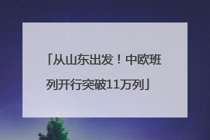 从山东出发！中欧班列开行突破11万列