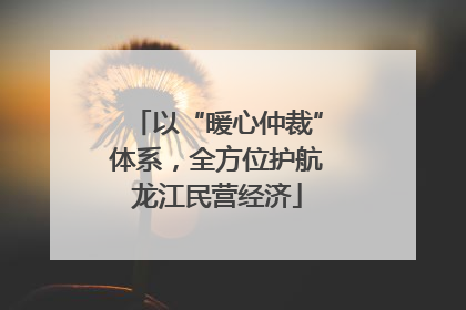 以“暖心仲裁”体系，全方位护航龙江民营经济