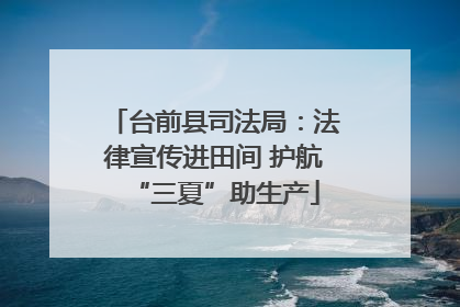 台前县司法局：法律宣传进田间 护航“三夏”助生产
