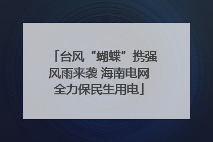 台风“蝴蝶”携强风雨来袭 海南电网全力保民生用电