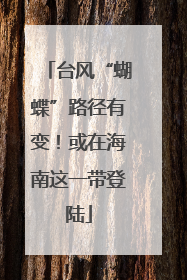 台风“蝴蝶”路径有变！或在海南这一带登陆