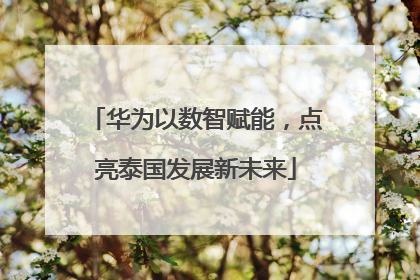 华为以数智赋能，点亮泰国发展新未来