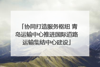 协同打造服务枢纽 青岛运输中心推进国际道路运输集结中心建设