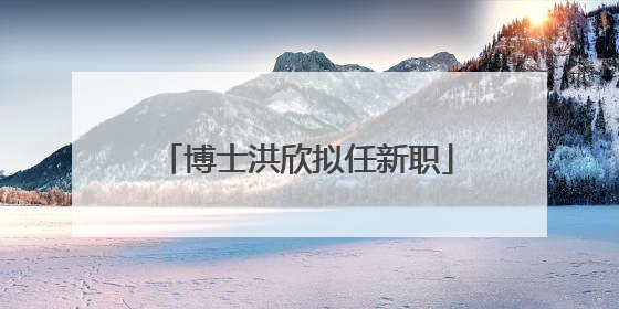 博士洪欣拟任新职
