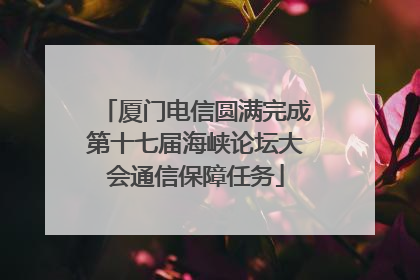 厦门电信圆满完成第十七届海峡论坛大会通信保障任务
