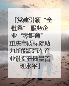 党建引领“全链条” 服务企业“零距离” 重庆市质标院助力新能源汽车产业链提升质量管理水平