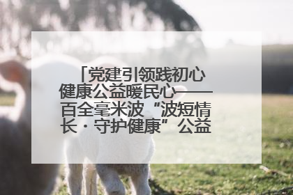 党建引领践初心 健康公益暖民心——百全毫米波“波短情长・守护健康”公益活动进社区