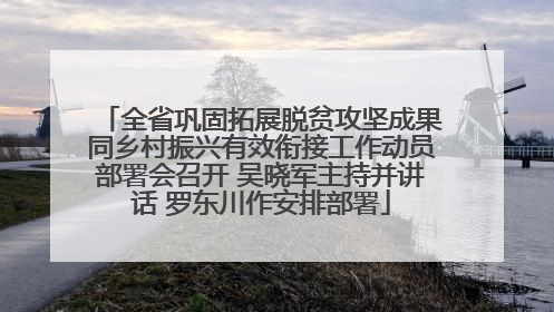 全省巩固拓展脱贫攻坚成果同乡村振兴有效衔接工作动员部署会召开 吴晓军主持并讲话 罗东川作安排部署