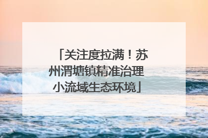 关注度拉满！苏州渭塘镇精准治理小流域生态环境