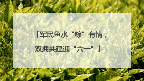 军民鱼水“粽”有情，双拥共建迎“六一”