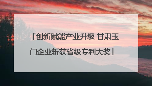 创新赋能产业升级 甘肃玉门企业斩获省级专利大奖