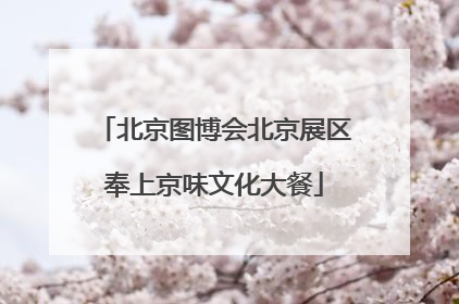 北京图博会北京展区奉上京味文化大餐