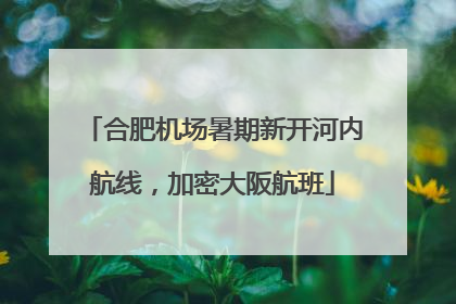 合肥机场暑期新开河内航线，加密大阪航班