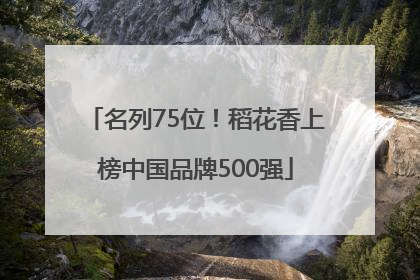 名列75位！稻花香上榜中国品牌500强