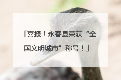 喜报！永春县荣获“全国文明城市”称号！