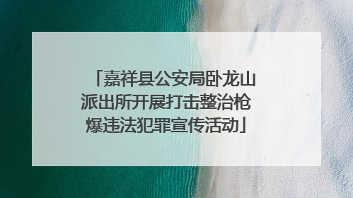 嘉祥县公安局卧龙山派出所开展打击整治枪爆违法犯罪宣传活动