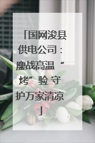 国网浚县供电公司：鏖战高温“烤”验 守护万家清凉