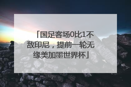 国足客场0比1不敌印尼，提前一轮无缘美加墨世界杯