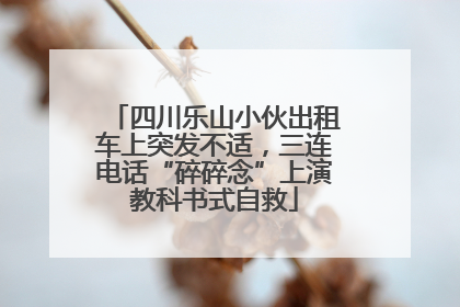 四川乐山小伙出租车上突发不适，三连电话“碎碎念”上演教科书式自救