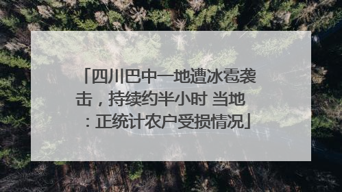 四川巴中一地遭冰雹袭击，持续约半小时 当地：正统计农户受损情况