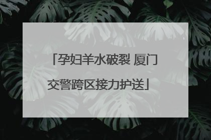 孕妇羊水破裂 厦门交警跨区接力护送