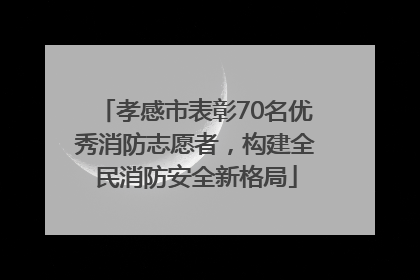 孝感市表彰70名优秀消防志愿者，构建全民消防安全新格局