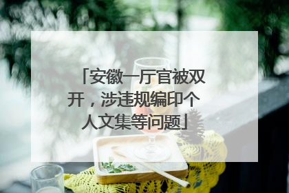 安徽一厅官被双开，涉违规编印个人文集等问题