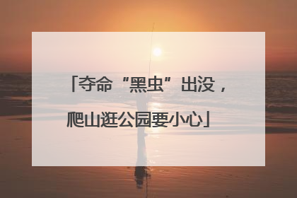 夺命“黑虫”出没，爬山逛公园要小心