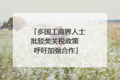 多国工商界人士批驳美关税政策 呼吁加强合作