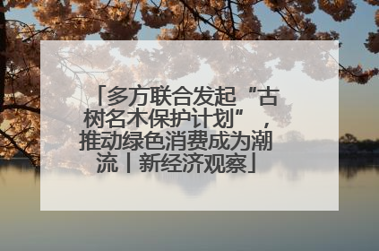 多方联合发起“古树名木保护计划”，推动绿色消费成为潮流丨新经济观察