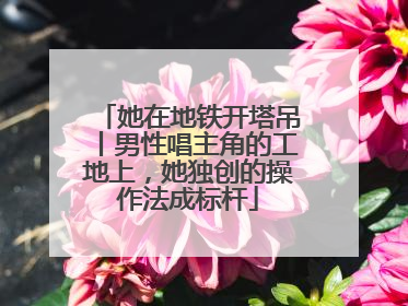 她在地铁开塔吊丨男性唱主角的工地上，她独创的操作法成标杆