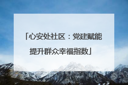 心安处社区：党建赋能 提升群众幸福指数