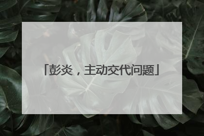彭炎，主动交代问题