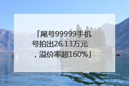 尾号99999手机号拍出26.13万元，溢价率超160%