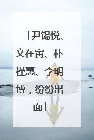 尹锡悦、文在寅、朴槿惠、李明博，纷纷出面