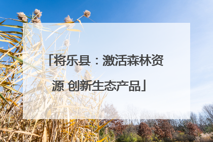 将乐县：激活森林资源 创新生态产品