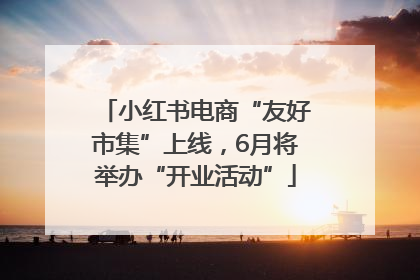 小红书电商“友好市集”上线，6月将举办“开业活动”