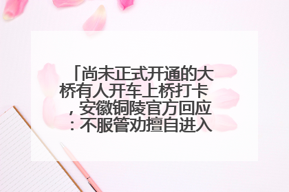 尚未正式开通的大桥有人开车上桥打卡，安徽铜陵官方回应：不服管劝擅自进入，已采取措施
