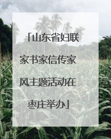 山东省妇联家书家信传家风主题活动在枣庄举办