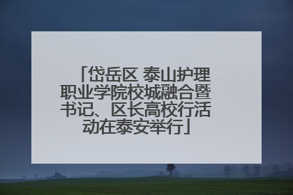 岱岳区 泰山护理职业学院校城融合暨书记、区长高校行活动在泰安举行