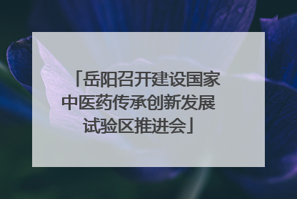 岳阳召开建设国家中医药传承创新发展试验区推进会