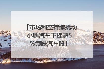市场利空持续扰动 小鹏汽车下挫超5%领跌汽车股