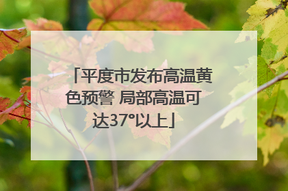 平度市发布高温黄色预警 局部高温可达37°以上