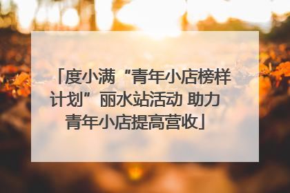 度小满“青年小店榜样计划”丽水站活动 助力青年小店提高营收